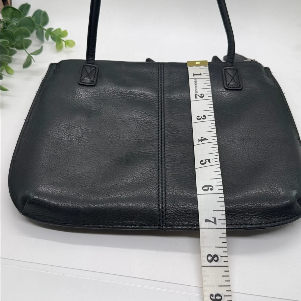 Fossil Black Leather Crossbody with Front Pocket